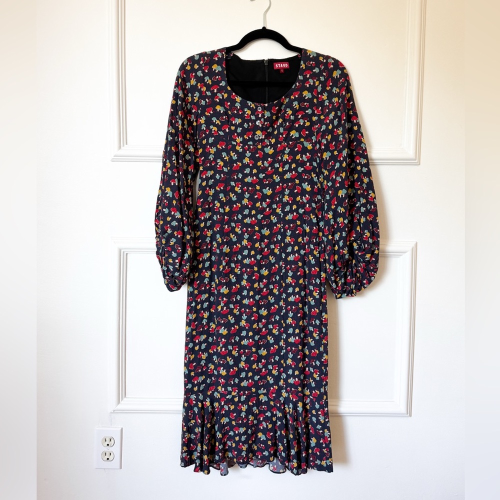 💞 SOLD 💞 Staud Demi Mushroom Lara Midi Dress - Picture 2 of 8